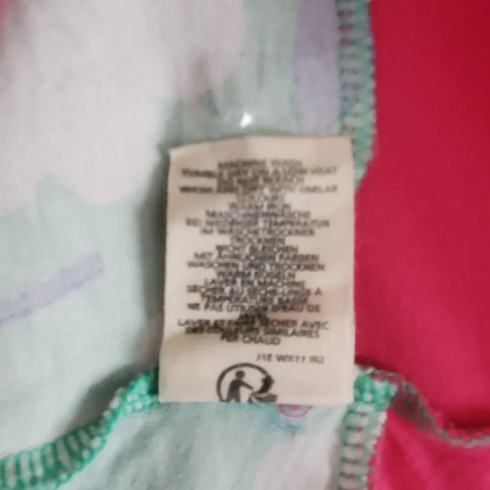 Mini Boden Little Girls Floral A-Line Pink‎ Green Jersey Cotton Shirt Dress 7-8Y
